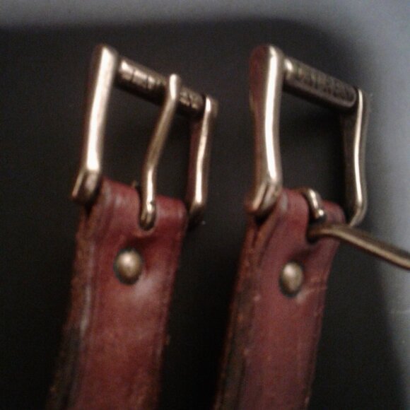 Ralph Lauren Dark Brown Leather Belt - X Stitching - Lauren on buckle! main image 2